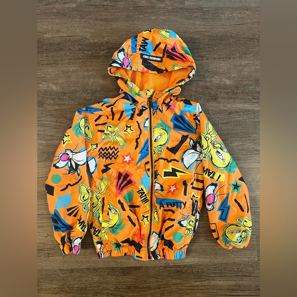 Members Only‎ Looney Tunes Jacket Youth Sz 6 Hooded Full Zip Sylvester Tweety i6